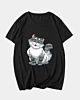 Squatting Cartoon Cat 3 - V Neck T-Shirt