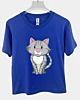 Hockende Cartoon-Katze 4 - Kinder T-Shirt