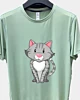 Hockende Cartoon-Katze 4 - Schnell trocknendes T-Shirt