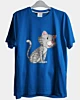 Hockende Cartoon-Katze - Ice Cotton T-Shirt