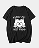 Jede Katze ist mein bester Freund - T-Shirt mit V-Ausschnitt