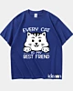 Jede Katze ist mein bester Freund - Schweres T-Shirt in Übergröße