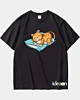 Sleeping Cartoon Cat - Heavyweight T-Shirt