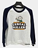 Cereal Killer Food Pun Humor Costume Funny Halloween Raglan Sleeve Sweatshirt