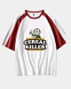 Cereal Killer Food Pun Humor Costume Funny Halloween Mid Half Sleeve Raglan T-Shirt