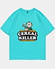 Cereal Killer Food Pun Humor Costume Funny Halloween Oversized Drop Shoulder T-Shirt