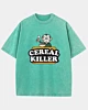 Cereal Killer Food Pun Humor Costume Funny Halloween Acid Wash T-Shirt