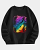 Colorful Tiger Drop Shoulder Fleece Sweatshirt