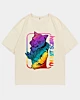 Colorful Tiger Oversized Mid Half Sleeve T-Shirt