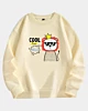 Cool Lion Funny Animal Meme Drop Shoulder Fleece Sweatshirt