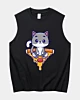 Niedliche Katze sitzend Pizza - Tank Top