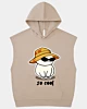 Cute Cool Yellow Cat With Sunglasses And Hats Sleeveless Hoodie