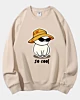 Cute Cool Yellow Cat With Sunglasses And Hats Classic Fleece Sweatshirt