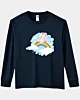 Licorne mignonne sur un nuage T-Shirt À Manches Longues