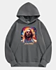 Divine Duality Modern Hippie Psychedelic Jesus Oversized Fleece Hoodie