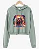 Divine Duality Modern Hippie Psychedelic Jesus Cropped Hoodie