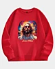 Divine Duality Modern Hippie Psychedelic Jesus Drop Shoulder Fleece Sweatshirt