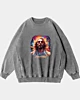 Divine Duality Modern Hippie Psychedelic Jesus Acid Wash Sweatshirt