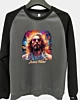 Divine Duality Modern Hippie Psychedelic Jesus Raglan Sleeve Sweatshirt