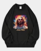 Divine Duality Modern Hippie Psychedelic Jesus Oversized Sweatshirt