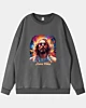 Divine Duality Modern Hippie Psychedelic Jesus Drop Shoulder Sweatshirt
