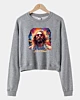 Divine Duality Modern Hippie Psychedelic Jesus Cropped Sweatshirt