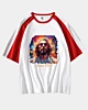 Divine Duality Modern Hippie Psychedelic Jesus Mid Half Sleeve Raglan T-Shirt