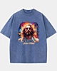 Divine Duality Modern Hippie Psychedelic Jesus Acid Wash T-Shirt