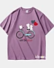 Niedliche Katze beim Fahrradfahren - Heavyweight T-Shirt