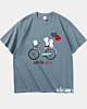 Cute Cat Bicycling - Heavyweight Oversized T-Shirt