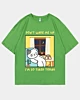 Funny Cat Says Dont Wake Me I'm Tired Oversized Mid Half Sleeve T-Shirt