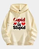 Cupid Is Stupid Drop Shoulder Fleece Hoodie