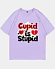 Cupid è stupido T-shirt oversize con spalle basse