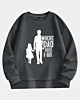 Menina e papai onde papai vai eu vou Drop Shoulder Fleece Sweatshirt