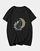 Halloween Cat Flat - Camiseta con cuello en V