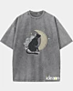 Halloween Cat Flat - Acid Wash T-Shirt