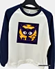 Halloween Katze - Sweatshirt mit Raglanärmel