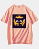 Halloween Cat - Camiseta oversize con hombros caídos