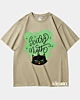 Halloween Buchstabe Katze - Heavyweight T-Shirt