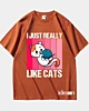 J'aime vraiment les chats - T-shirt lourd