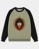 Japanese Anime Geisha Woman Raglan Sleeve Sweatshirt