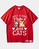 Just A Girl Who Love Cats - Heavyweight T-Shirt