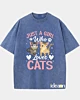 Just A Girl Who Love Cats - Camiseta Acid Wash