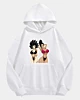 Cartoon Keflahentai Fleece-Kapuzenpullover in Übergröße