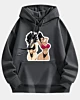 Cartoon Keflahentai Drop Shoulder Fleece Hoodie (sweat à capuche en polaire)