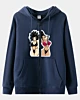 Cartoon Keflahentai Hoodie mit durchgehendem Reißverschluss