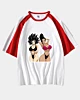 Cartoon Keflahentai Mid Half Sleeve Raglan T-Shirt