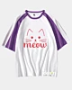Meow Cat - Mittleres Raglan-T-Shirt mit halben Ärmeln