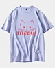 Meow Cat - Maglietta oversize a spalla scesa