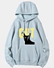 Modern Black Yellow Cat Pellet Fleece Hoodie